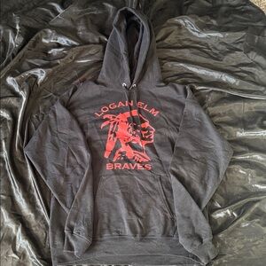 Hanes Black Hoodie with Red Graphic